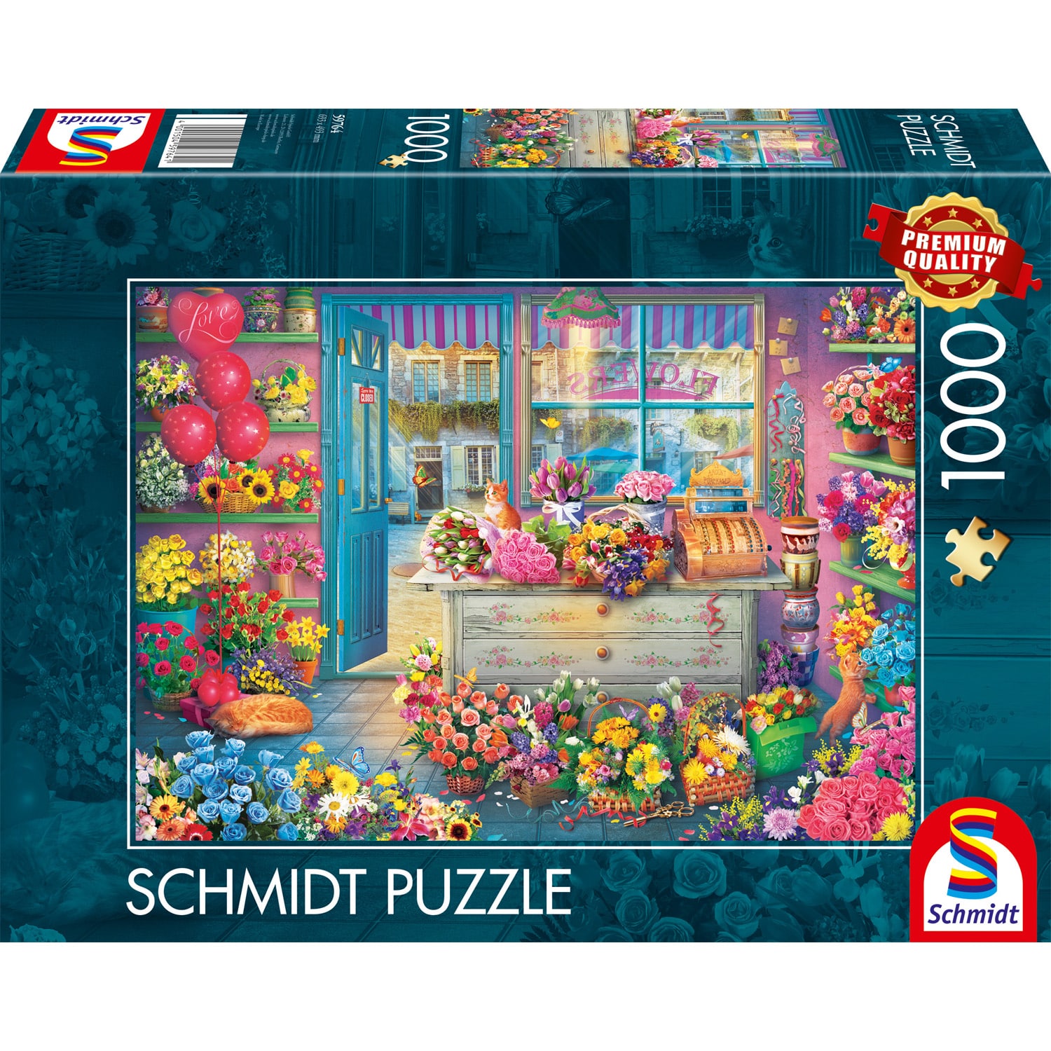 Pussel - Colourful flower shop 1000 bitar