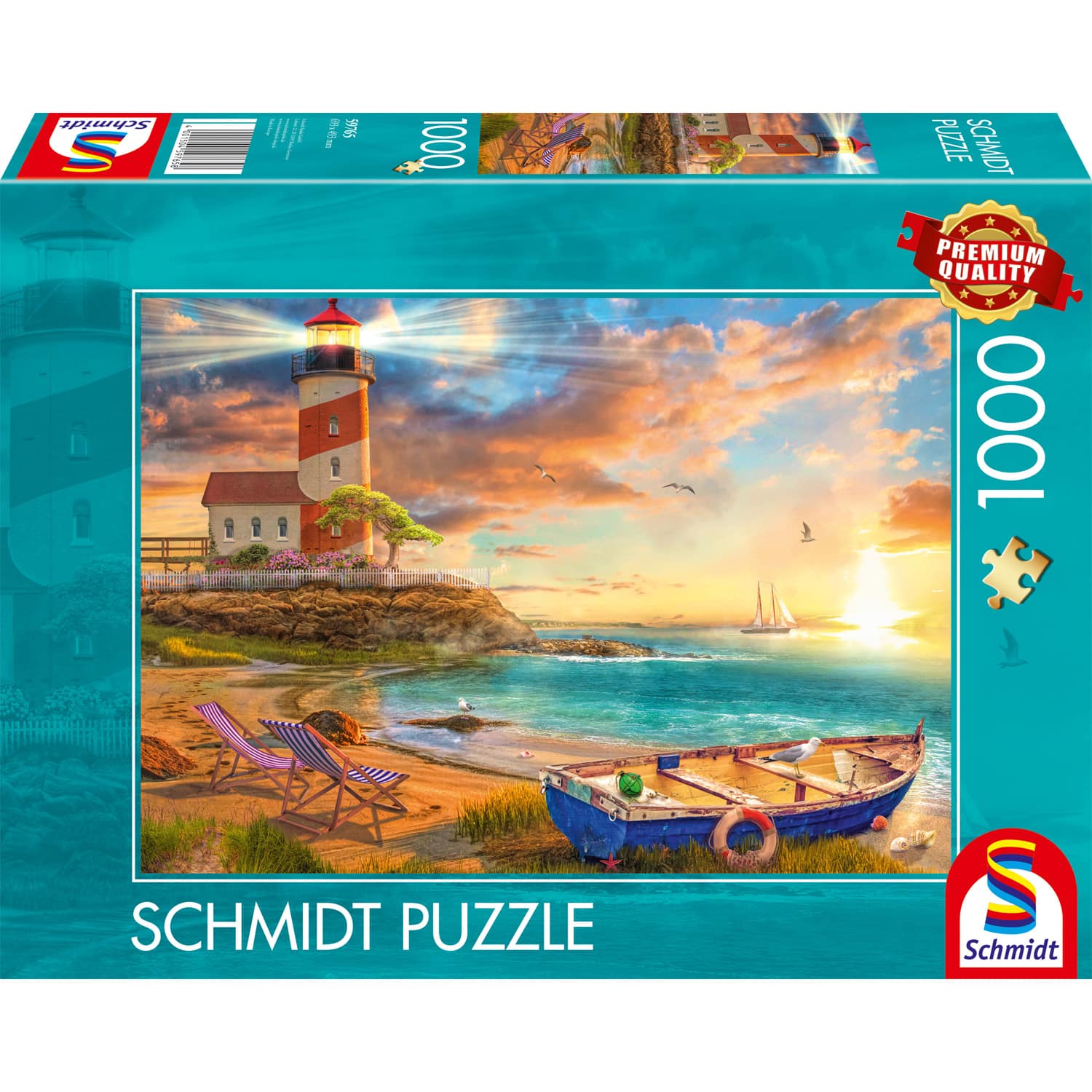 Pussel - Sunset over lighthouse bay 1000 bitar