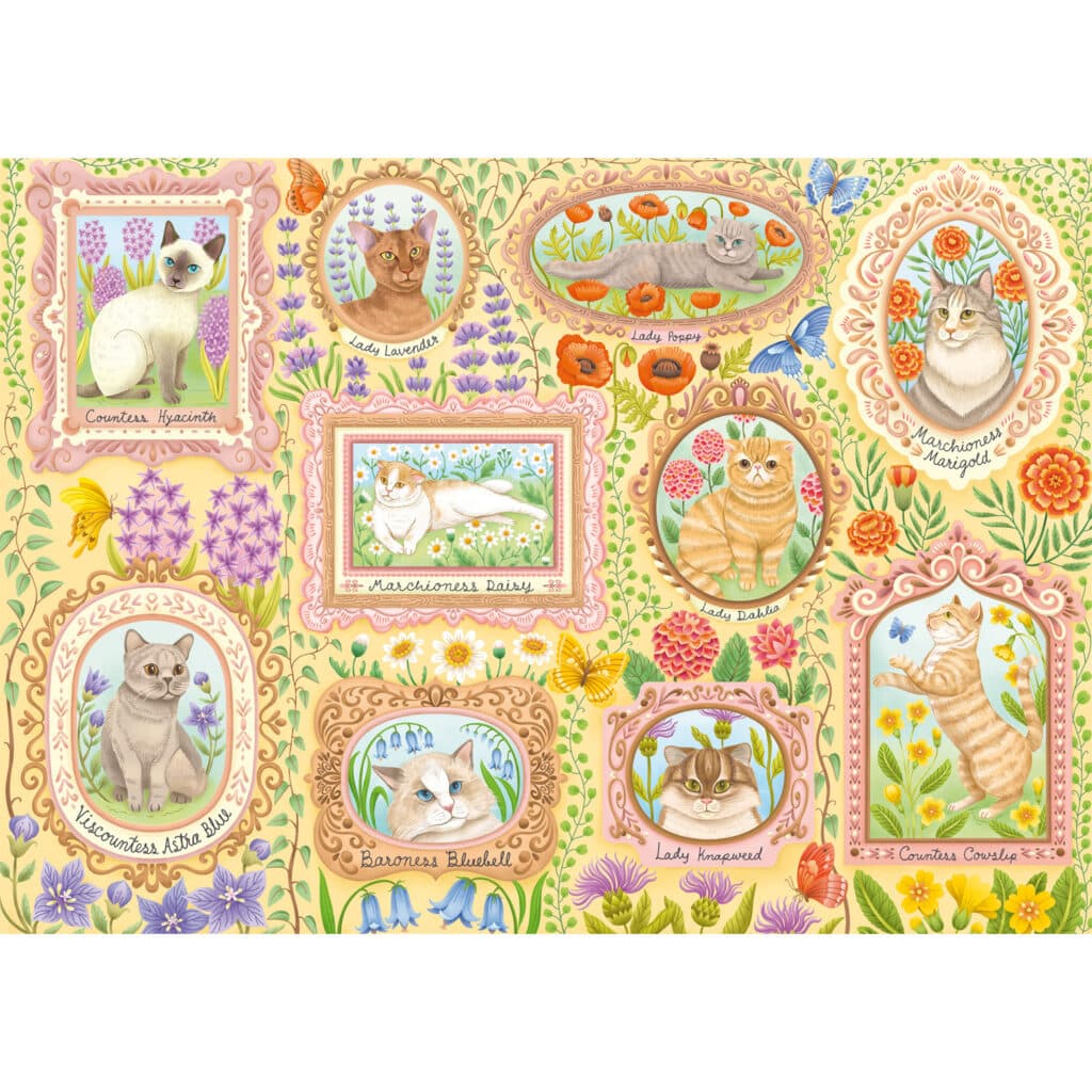 Pussel – Aristocratic cats in full bloom, 1000 pcs bitar
