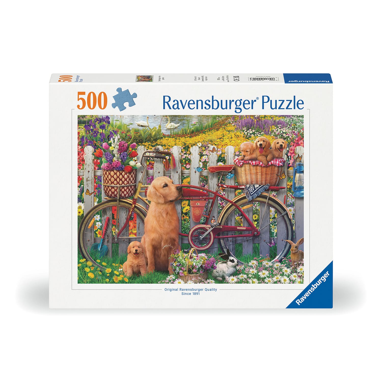 Pussel - Cute Dogs In The Garden 500 bitar