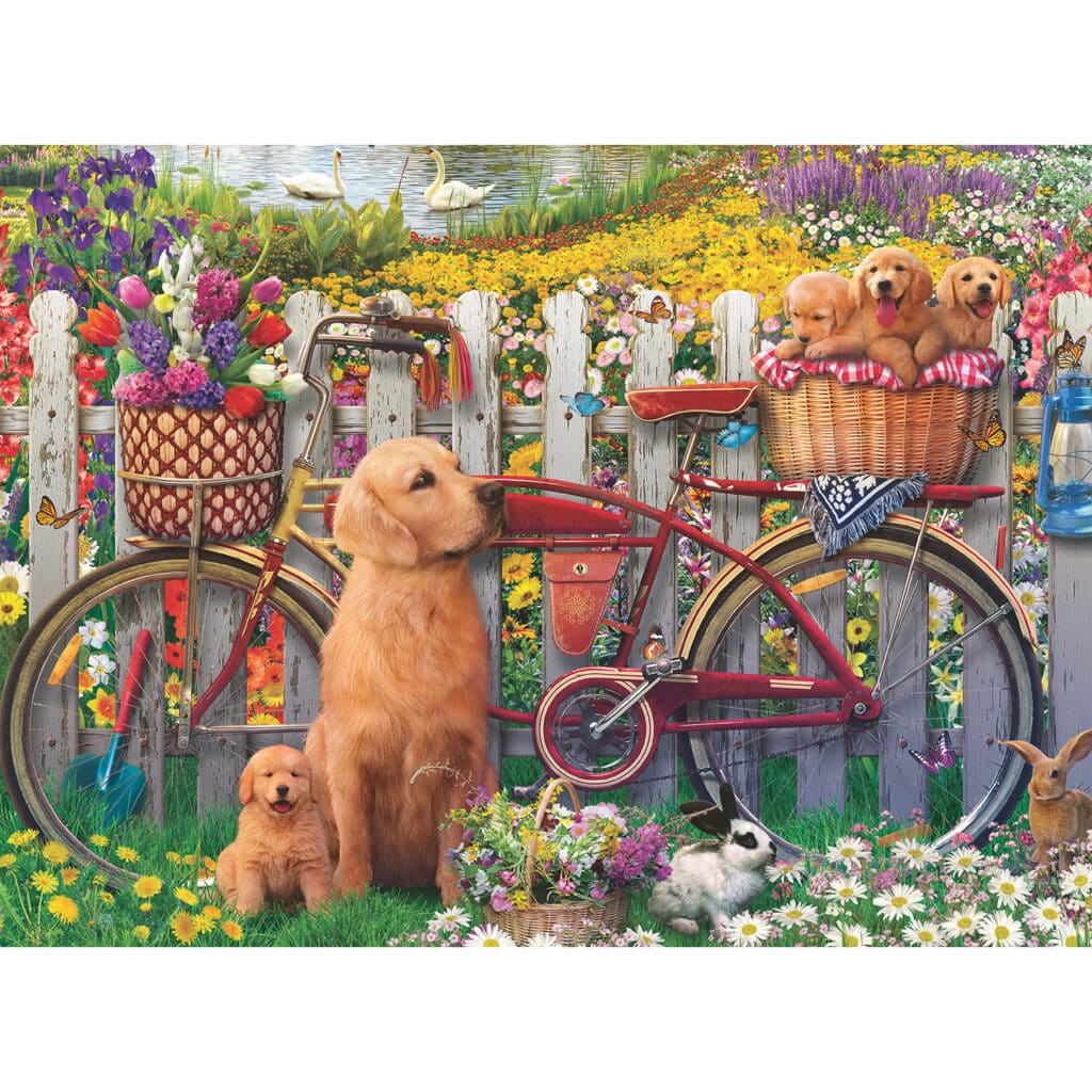 Pussel – Cute Dogs In The Garden 500 bitar