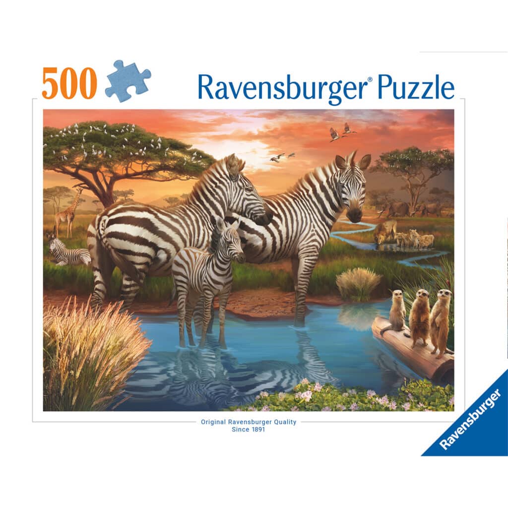 Pussel – Zebras In Sunset 500 bitar