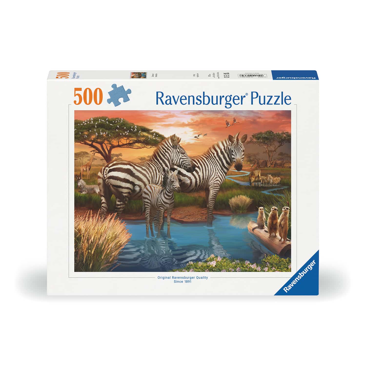Pussel - Zebras In Sunset 500 bitar