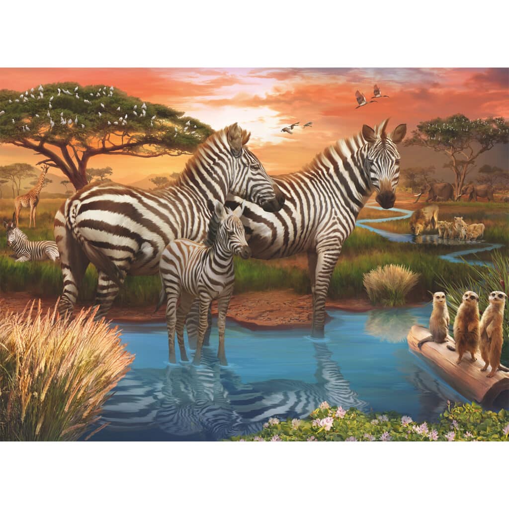 Pussel – Zebras In Sunset 500 bitar
