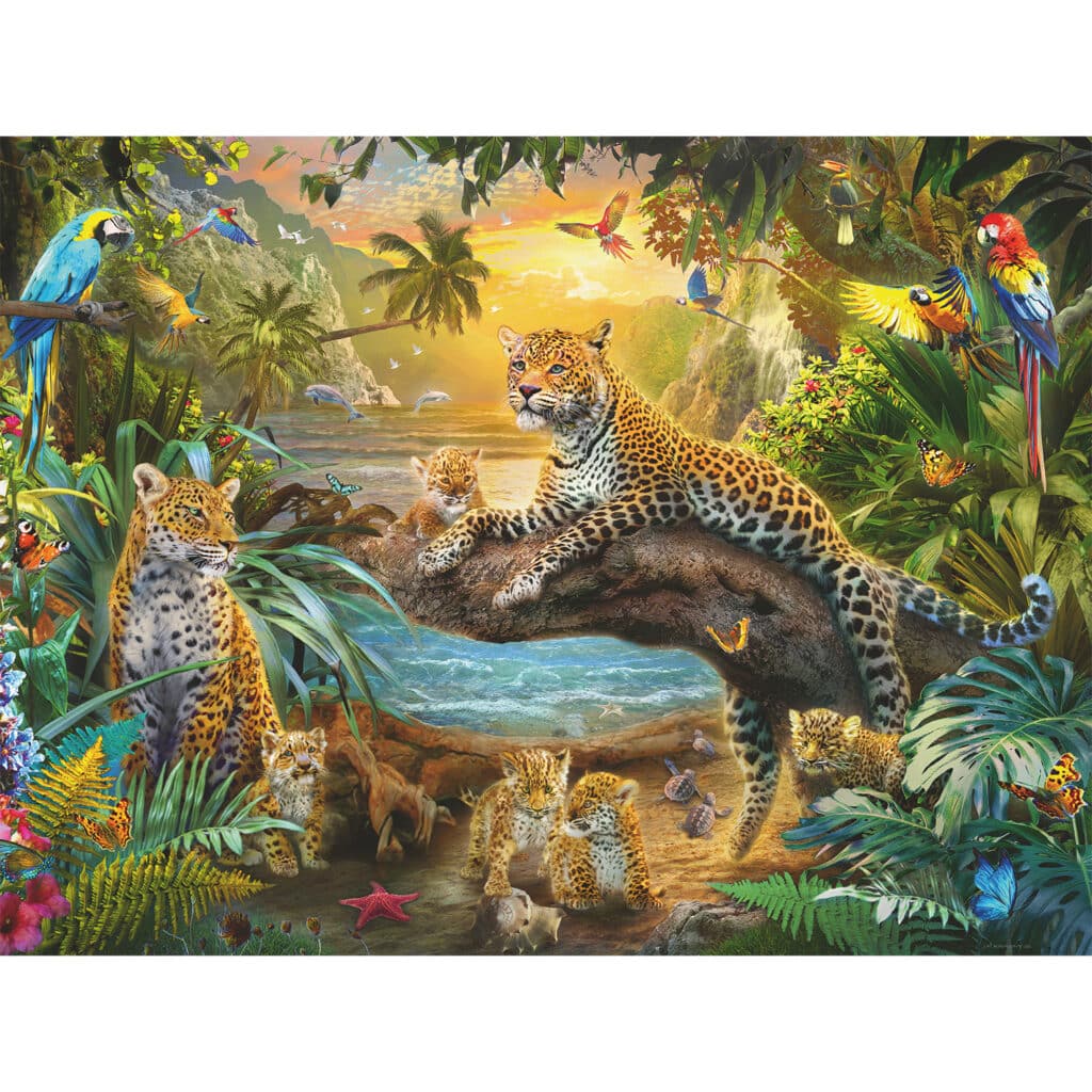 Pussel – Leopard Family In The Jungle 1500 bitar