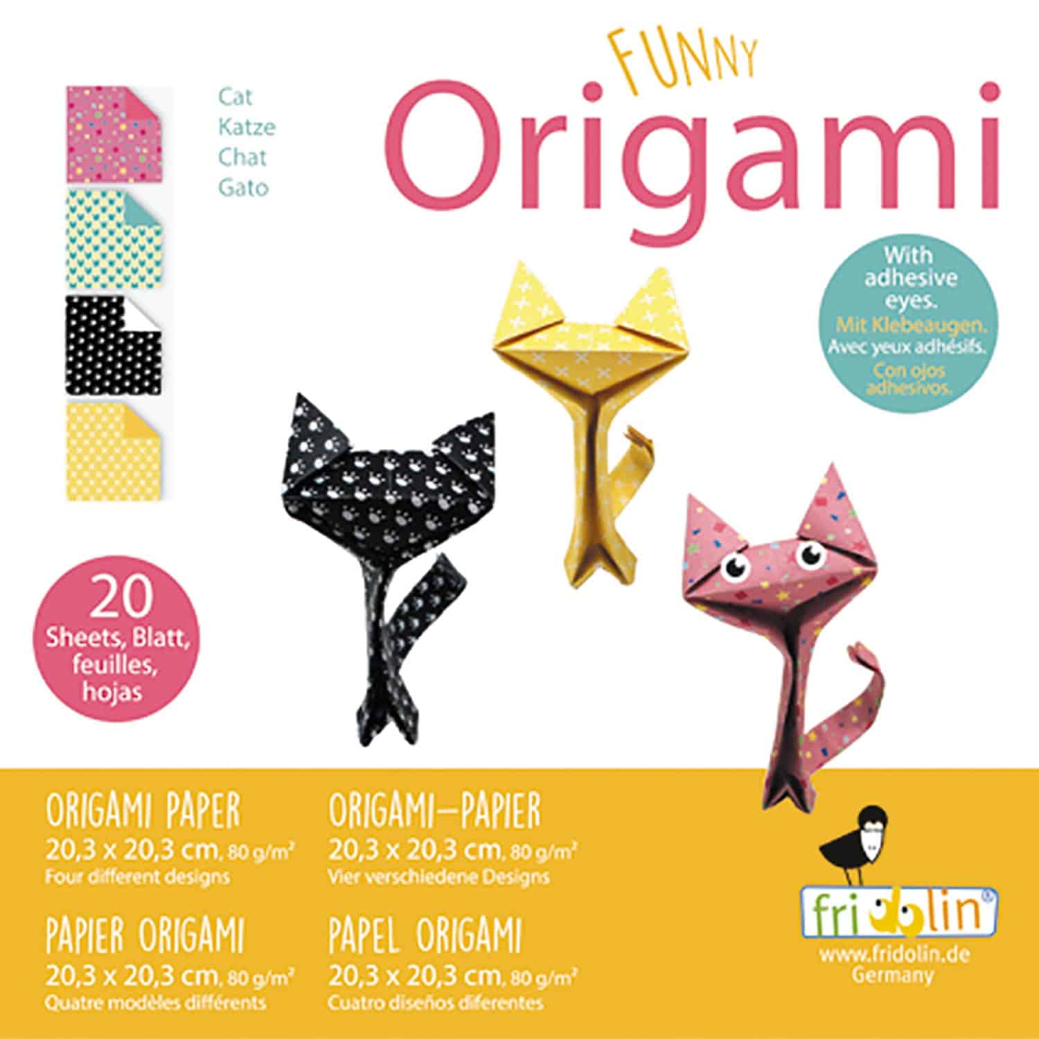 Pyssel - Funny Origami 20x20 cm Katter - Svår