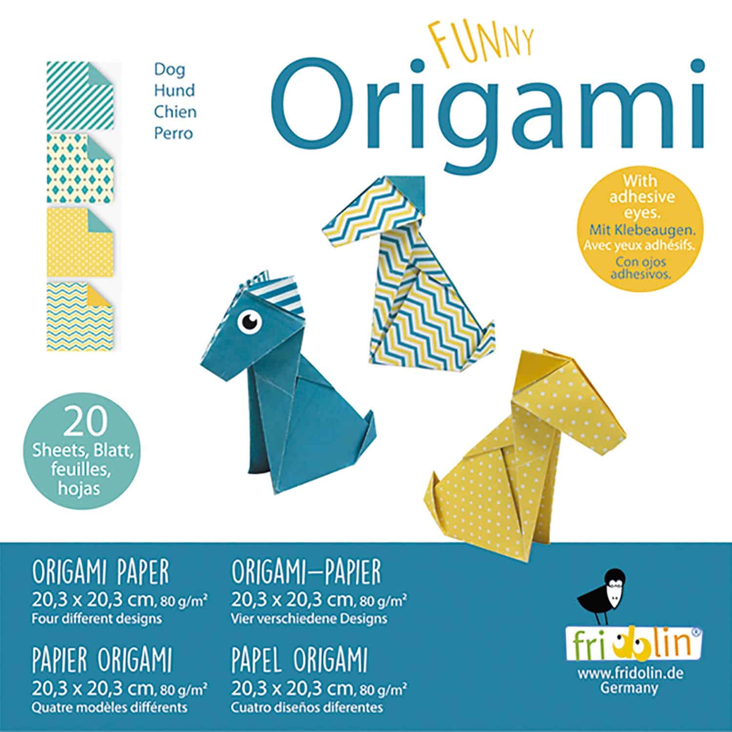 Pyssel - Funny Origami 20x20 cm Hundar - Normal