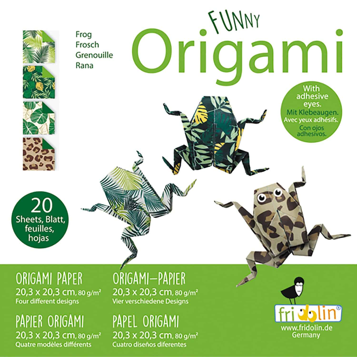 Pyssel - Funny Origami 20x20 cm Grodor - Svår