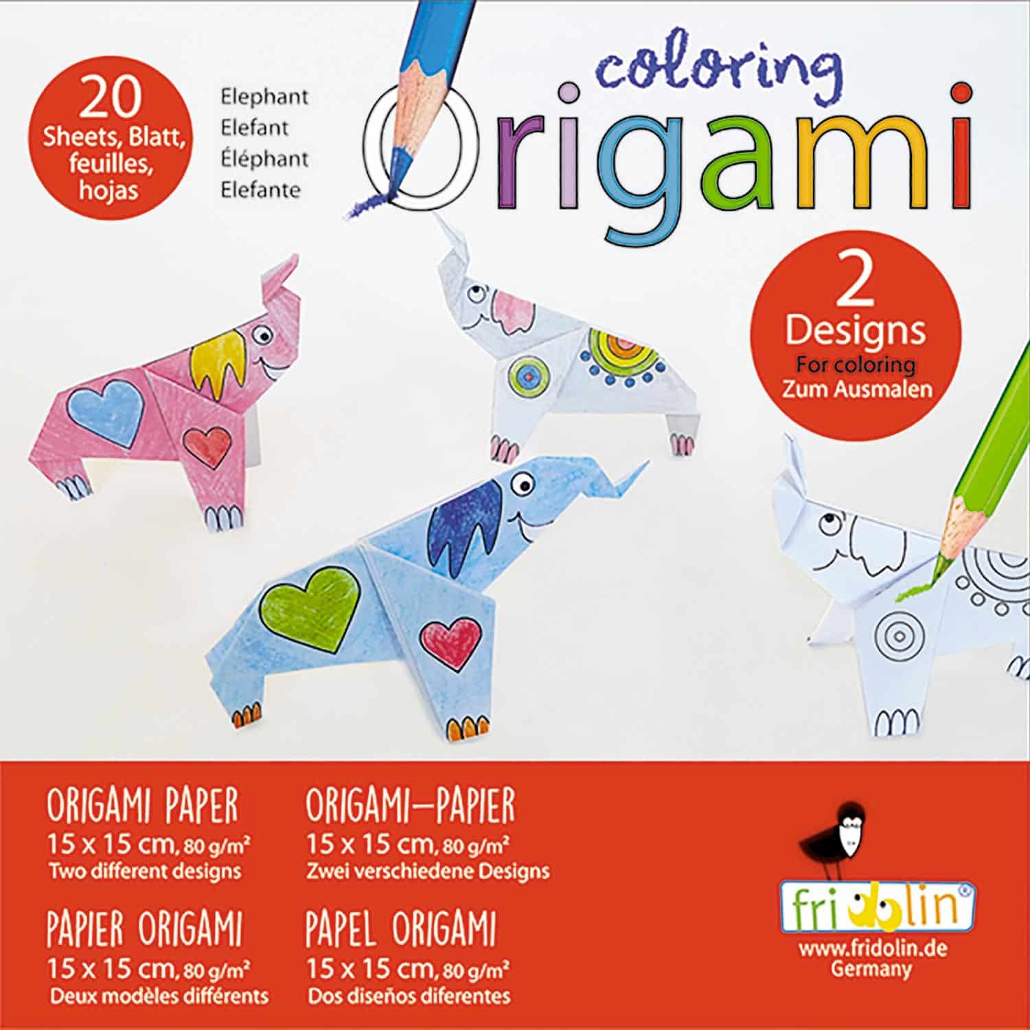 Pyssel - Coloring Origami - Elefanter