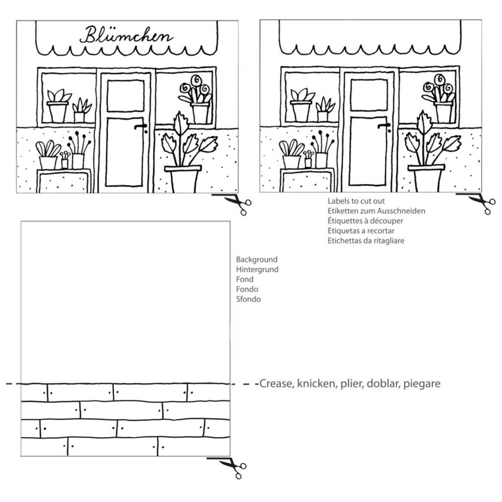 Pyssel – Blomsteraffär – Pysselask med figurer