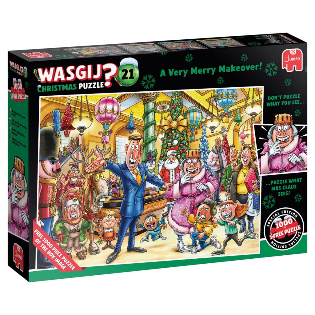 Pussel – Wasgij 21, A Very Merry Makeover 2×1000 bitar