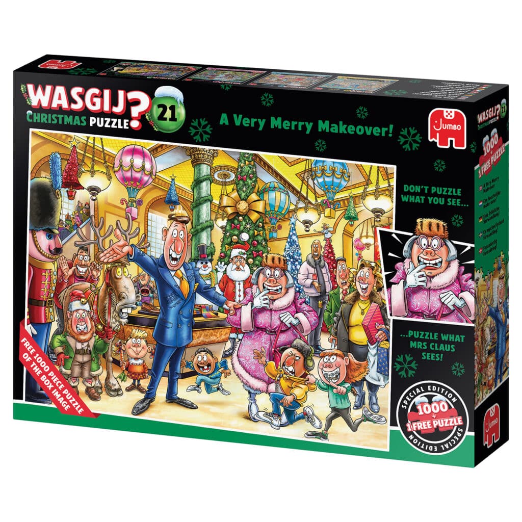 Pussel – Wasgij 21, A Very Merry Makeover 2×1000 bitar