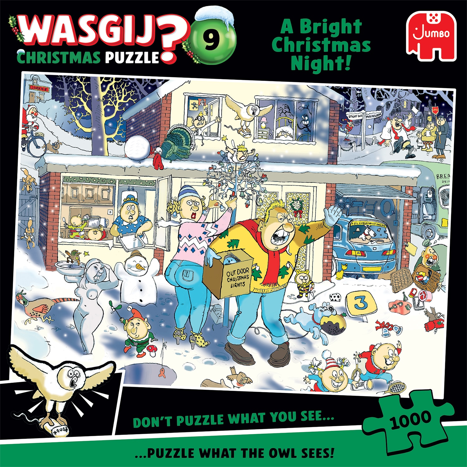 Pussel - Wasgij Christmas 9, Ljus julnatt! 1000 bitar