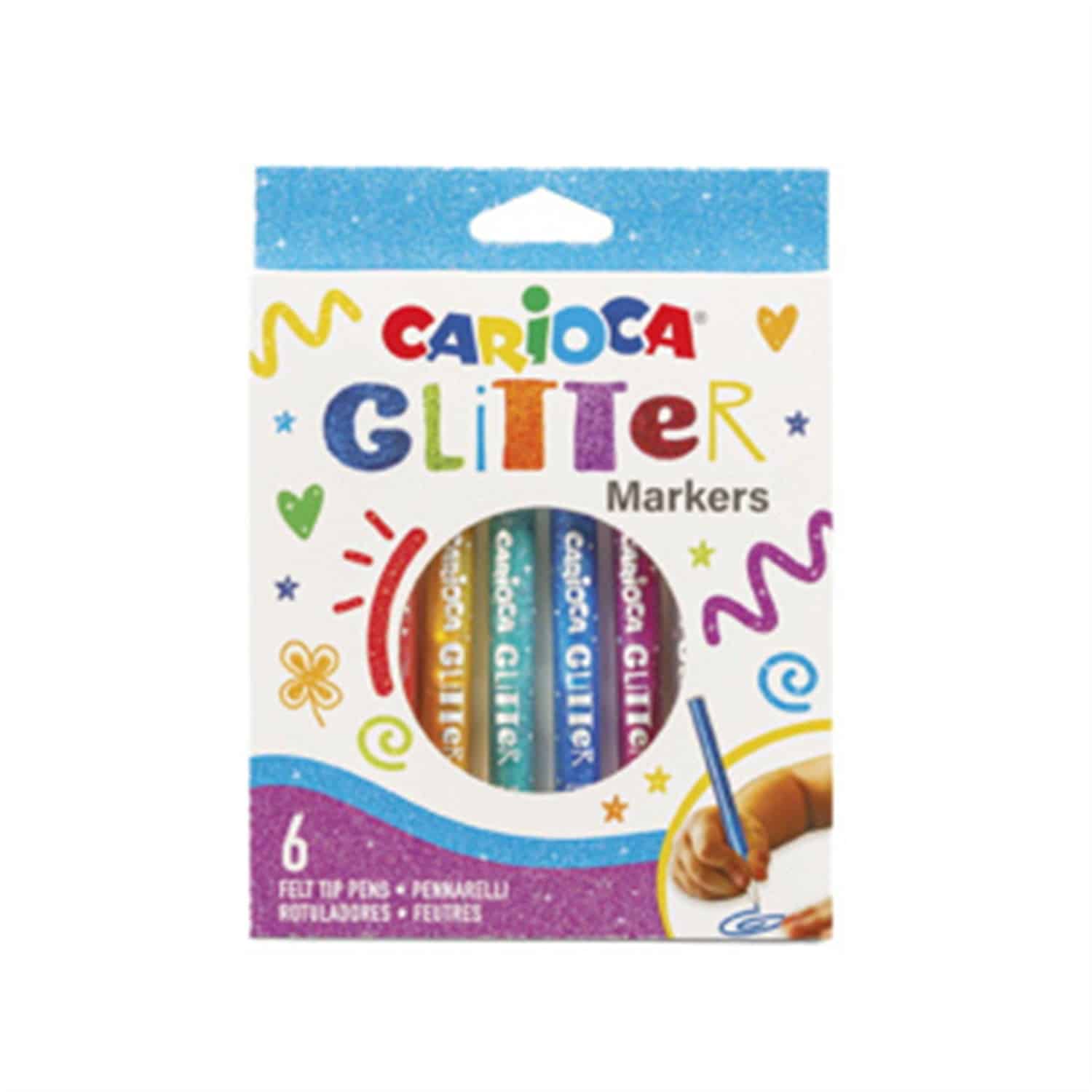 Glitterpennor 6-pack - Carioca