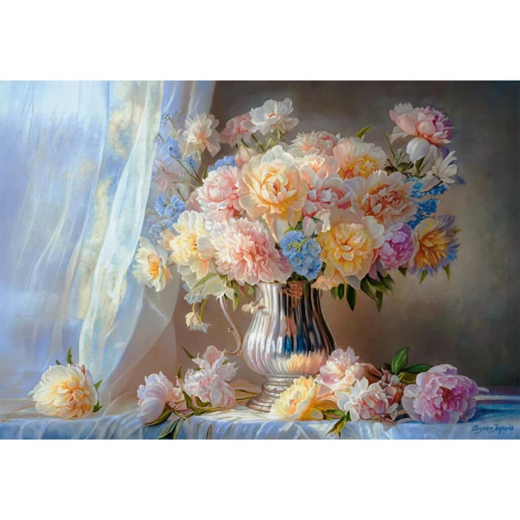 Pussel – Pastel Peonies 1500 bitar