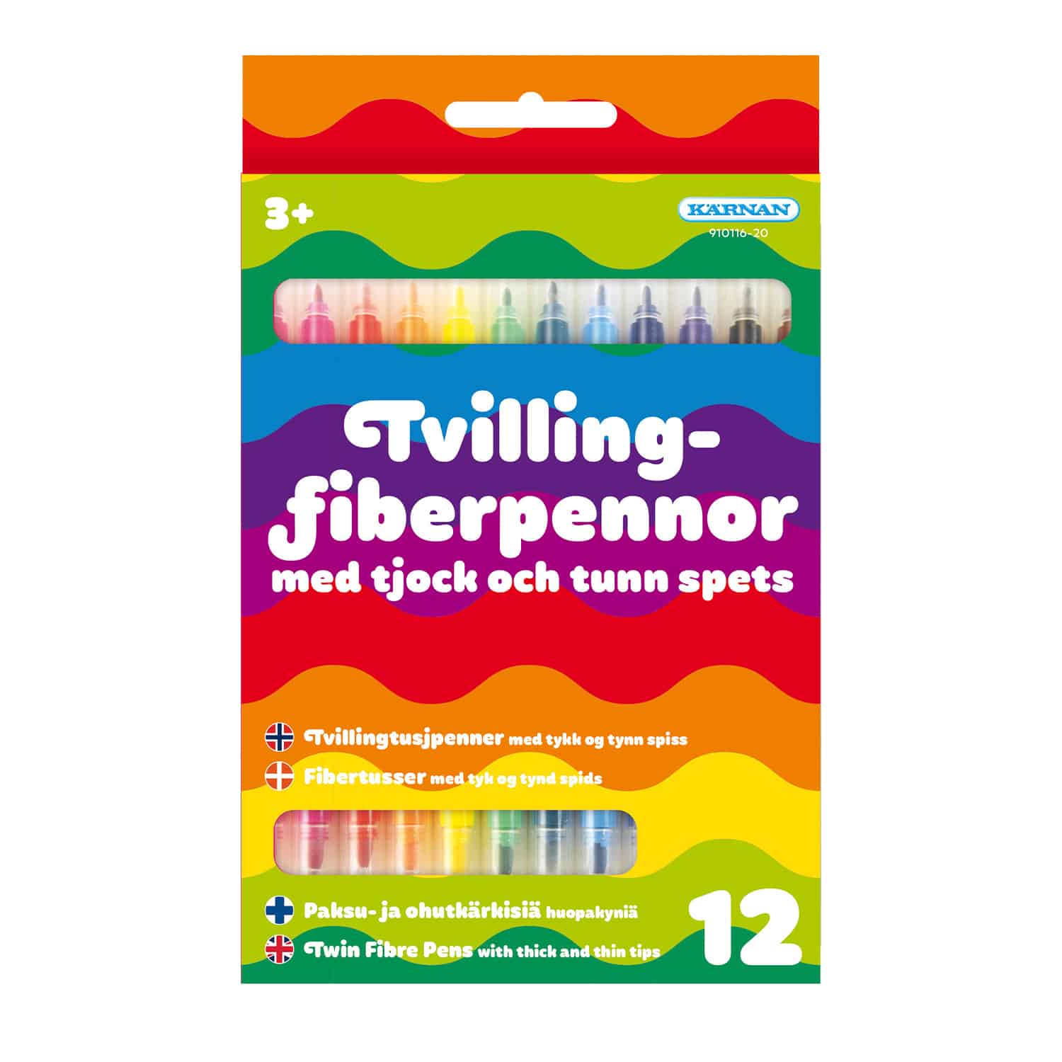 Pennor - Fiberpennor tvilling 12st