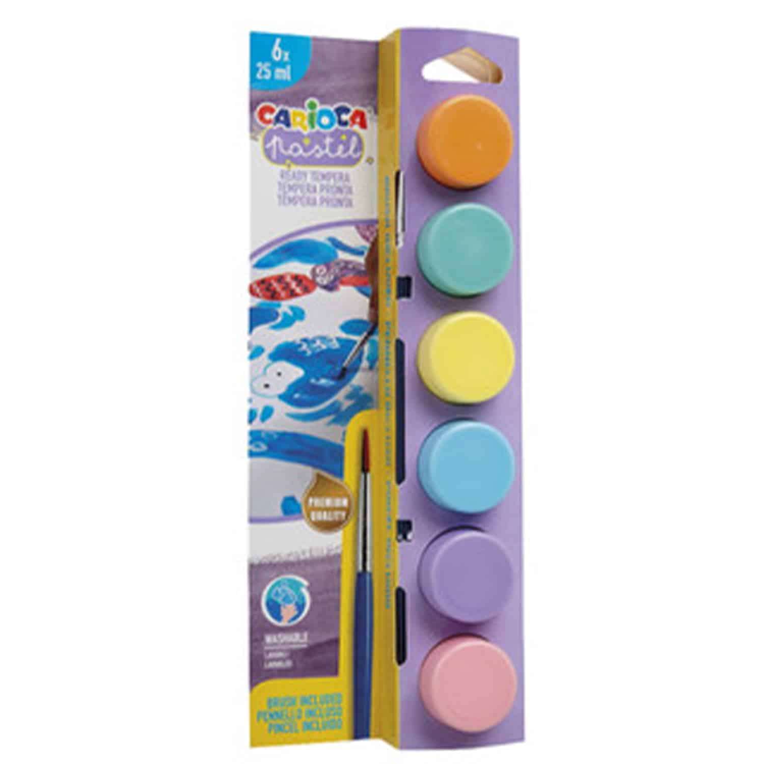 Temperafärg 6x 25-ml pastell - Carioca