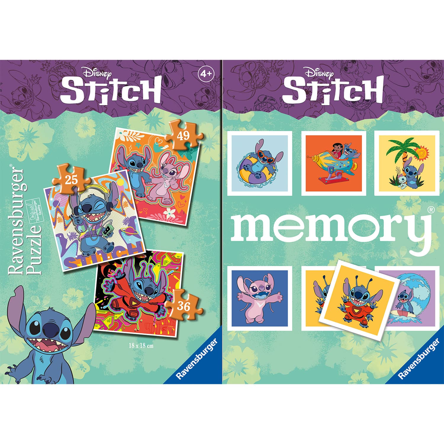 Disney Stitch 3 Pussel+memory