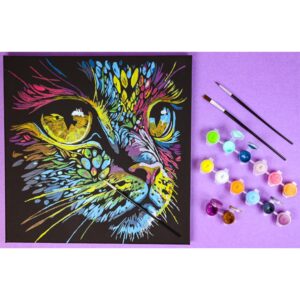 Canvas - Måla efter siffror Svart Canvas, Katt