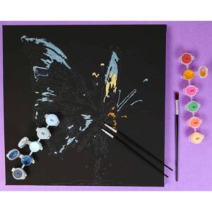 Canvas - Måla efter siffror Svart Canvas, Fjäril