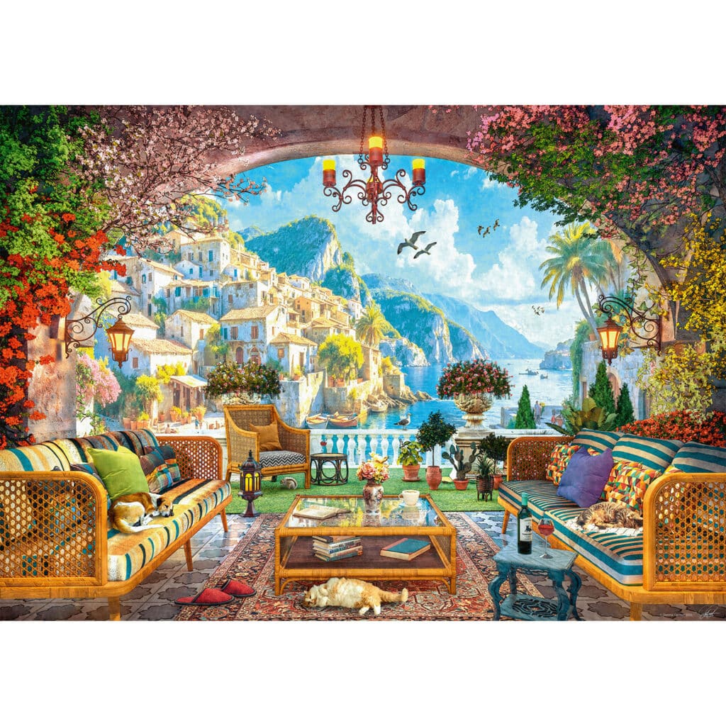 Ravensburger Pussel – Medelhavs terrass med utsikt 1000 bitar