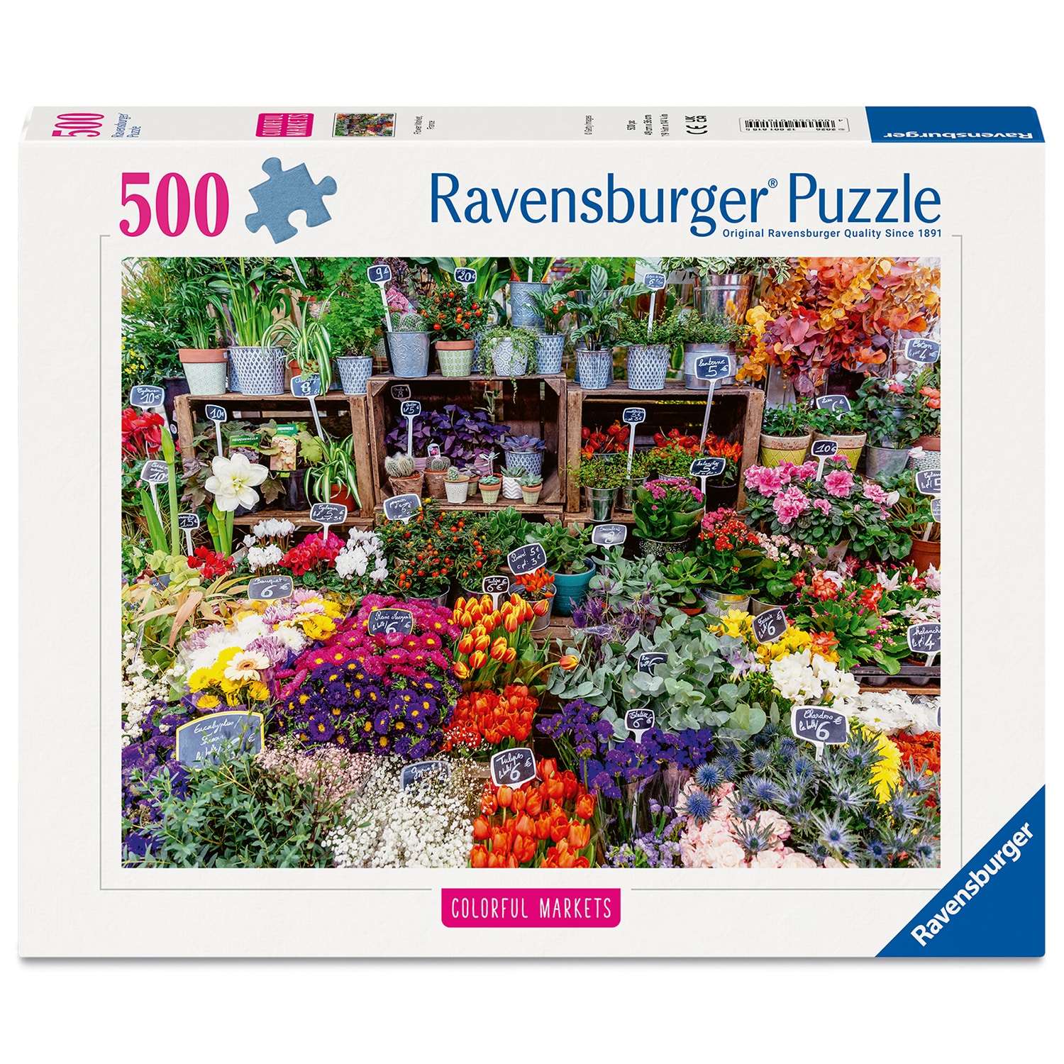 Pussel - Blomstermarknaden, Frankrike 500 bitar