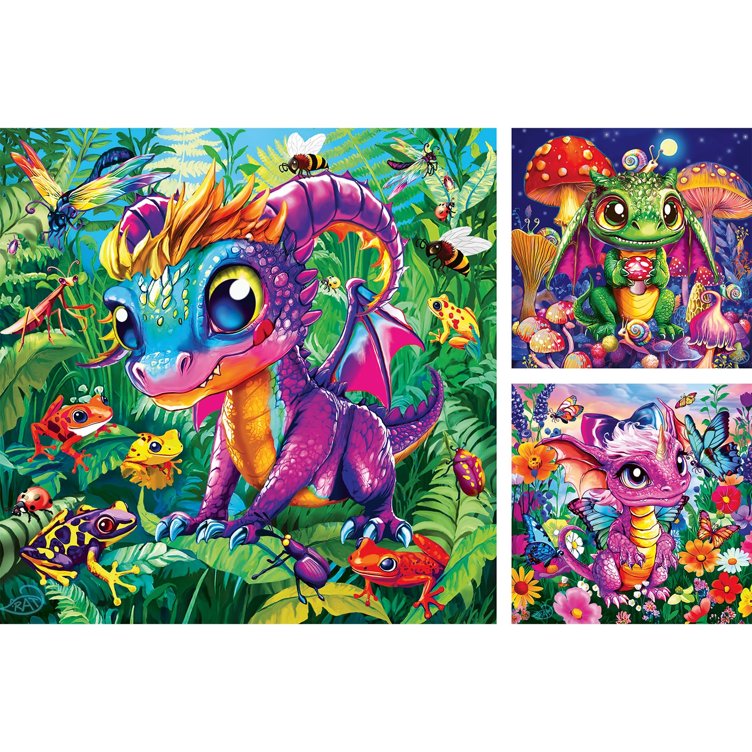 Ravensburger Barnpussel - Babyträdgårdsdrakar 3x49 bitar - Bild 2