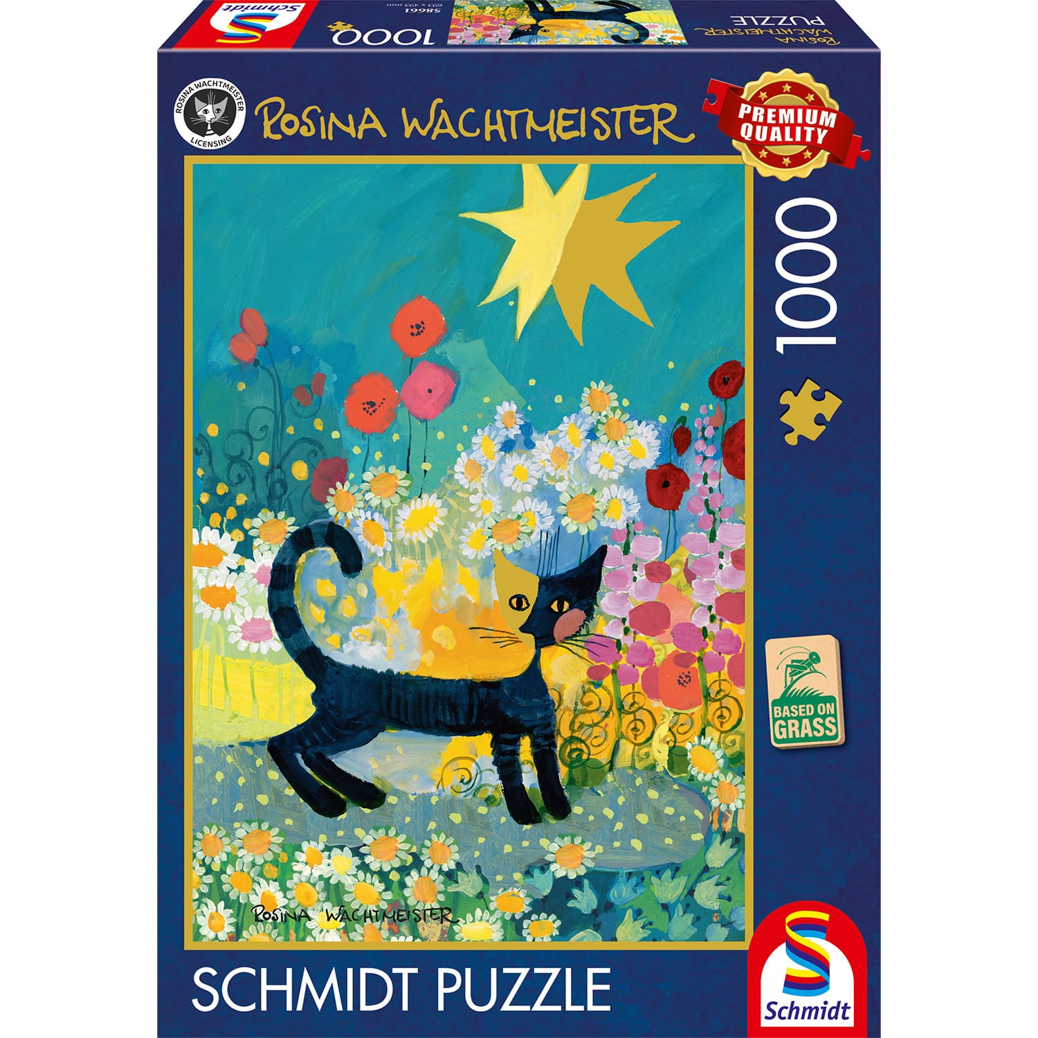 Pussel - Cat in a sea of blossom 1000 bitar