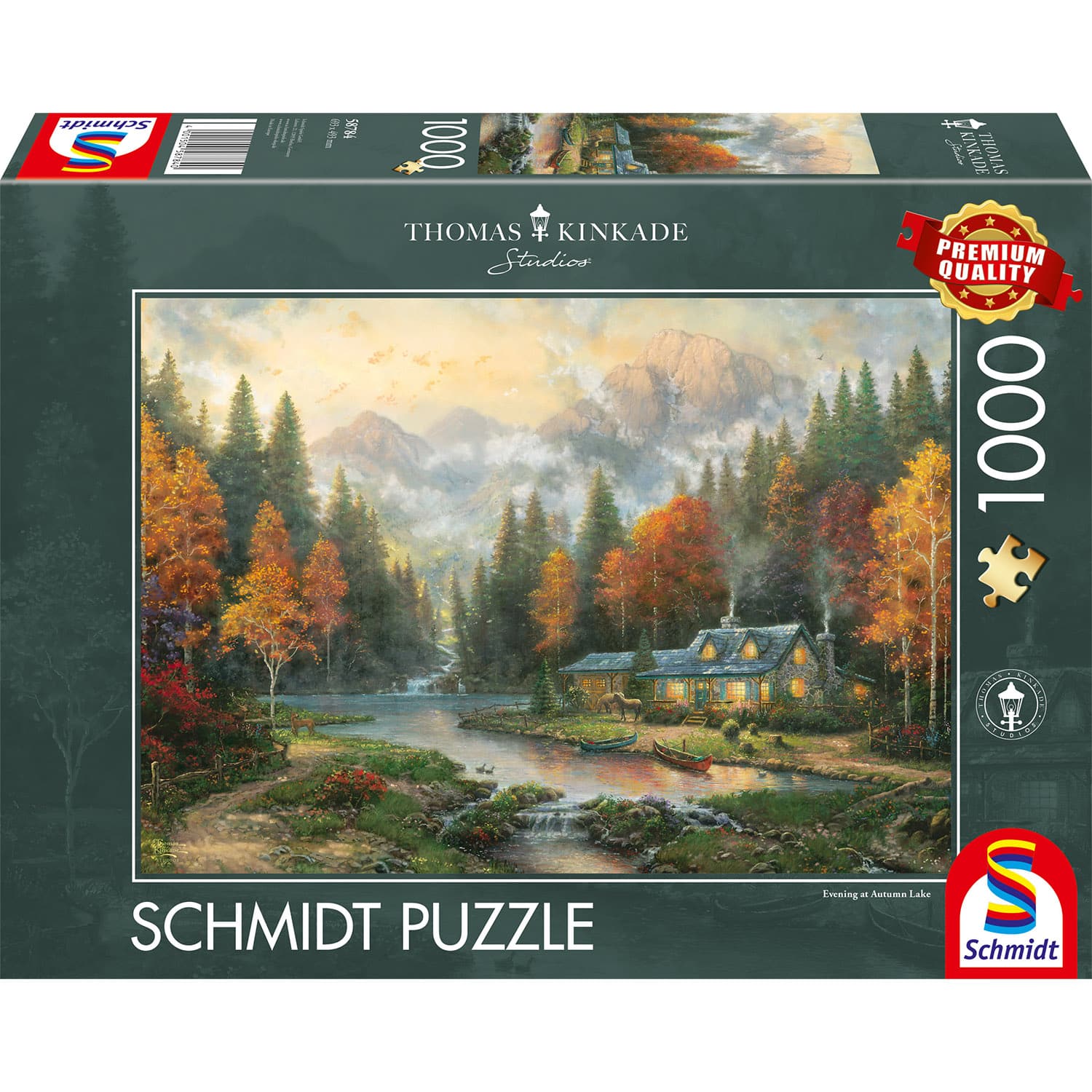 Pussel - Kinkade Evening at autumn lake 1000 bitar