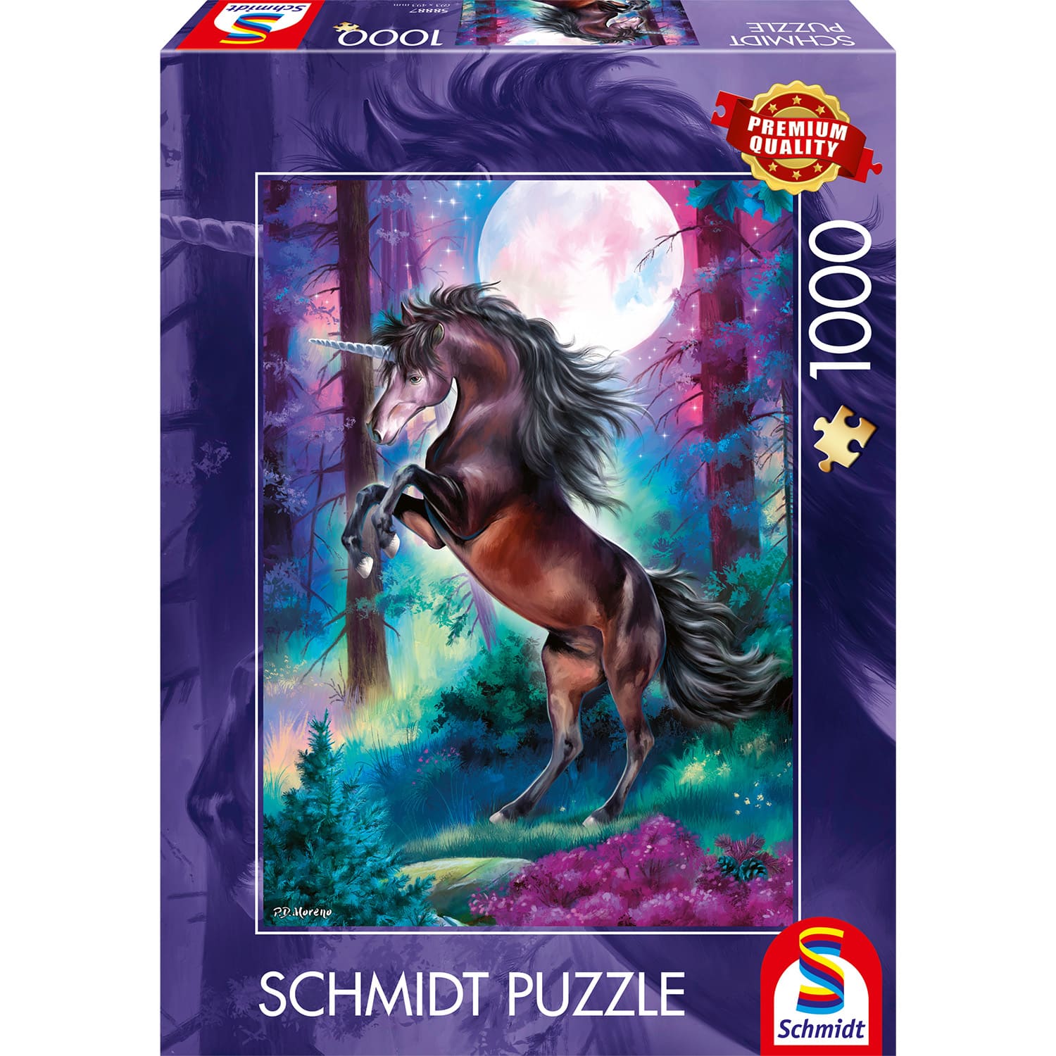 Pussel - Unicorn in full moon 1000 bitar