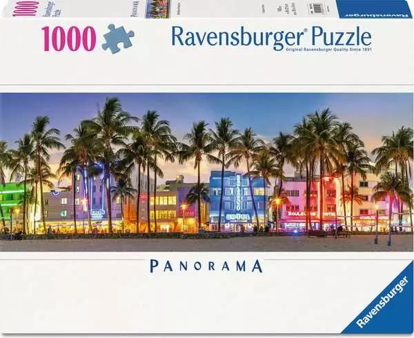 Ravensburger Panoramapussel – Nattglöd på Ocean Drive 1000 bitar