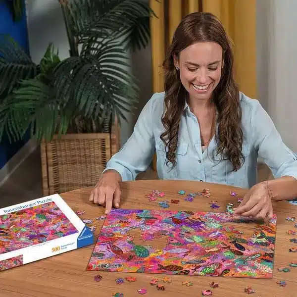 Ravensburger Pussel – Fiskar i fuchsia 500 bitar