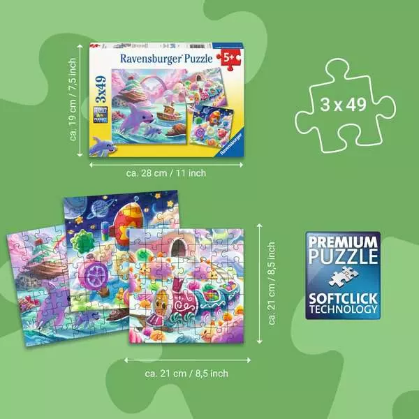 Ravensburger Barnpussel – Godiskusten 3×49 bitar