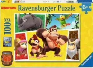 Ravensburger Barnpussel – Donkey Kong: Aporna har rymt! 100 bitar XXL