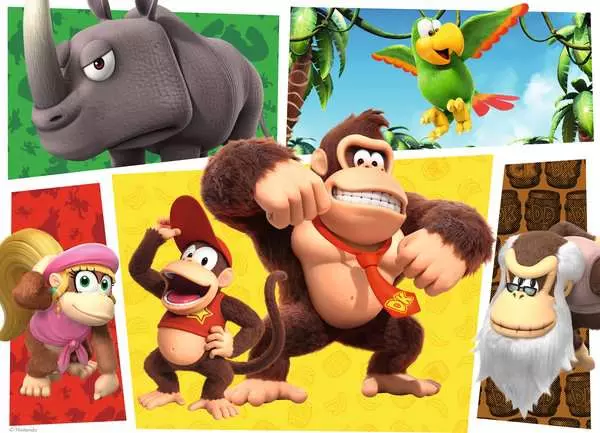 Ravensburger Barnpussel – Donkey Kong: Aporna har rymt! 100 bitar XXL