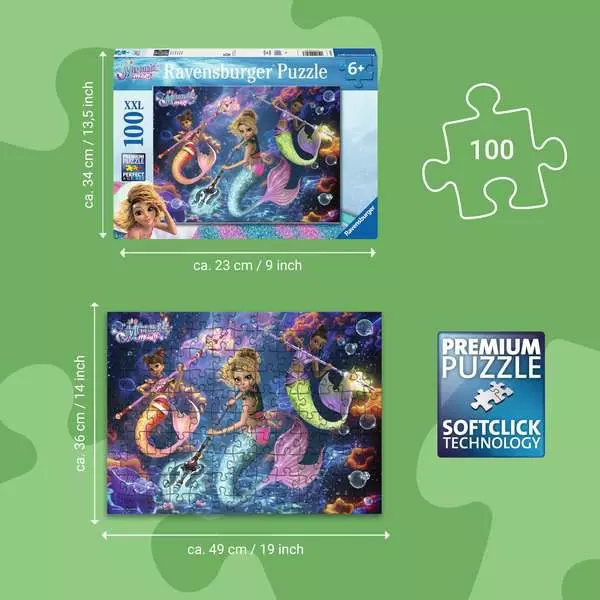 Ravensburger Barnpussel – Sjöjungfrumagi 100 bitar XXL