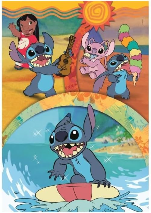 Clementoni Barnpussel – Disney: Stitch på Stranden 104 bitar - Bild 2