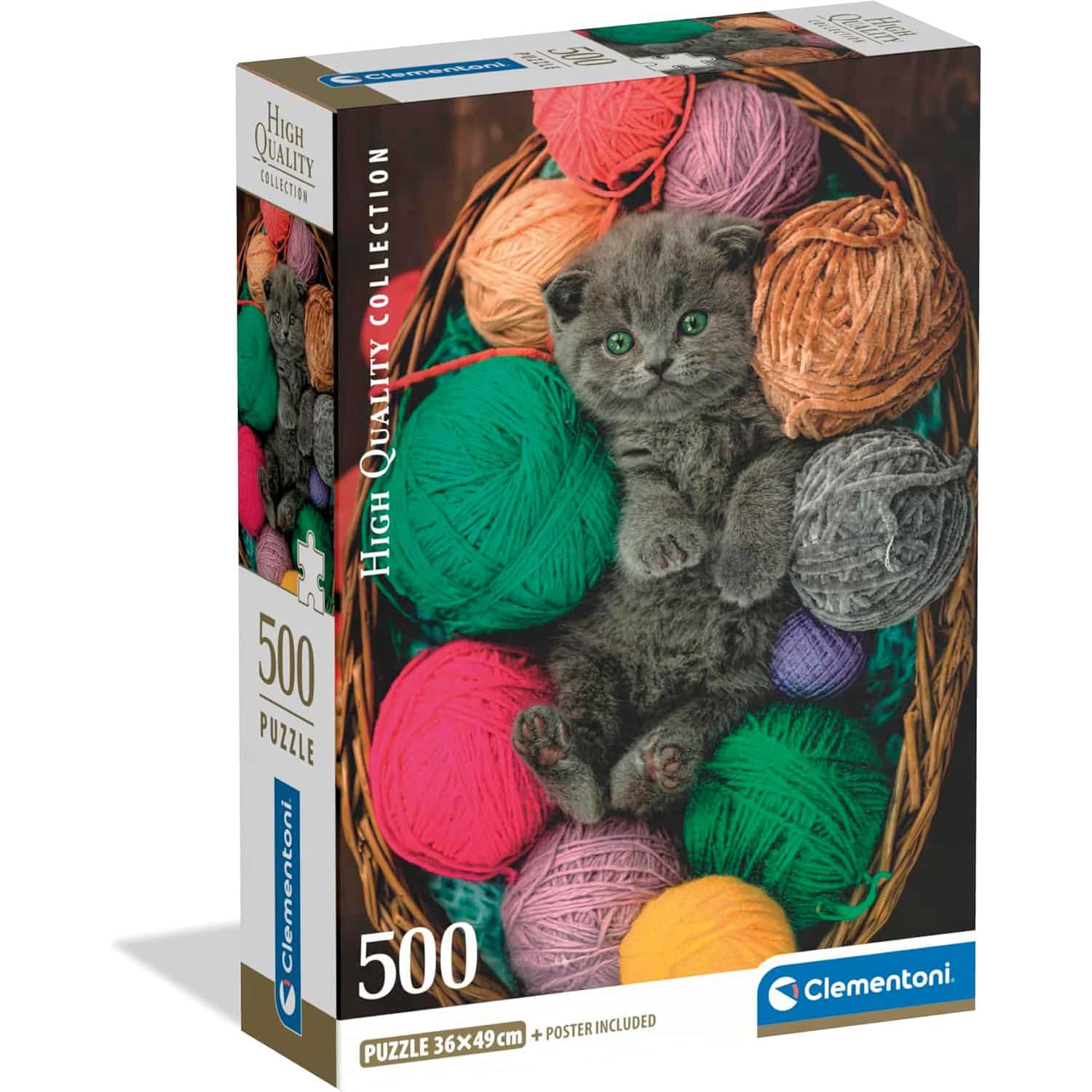 Clementoni Pussel – Fluffig kattunge 500 bitar